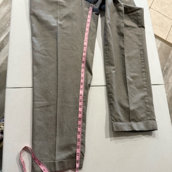 Lands’ End Houndstooth Dress Pants Cotton Pleated Cuffs Slacks Men’s Size 33x29 - Picture 9 of 12